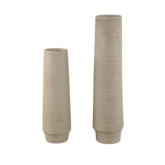 Zonna Beige Matt Ceramic High Vase L