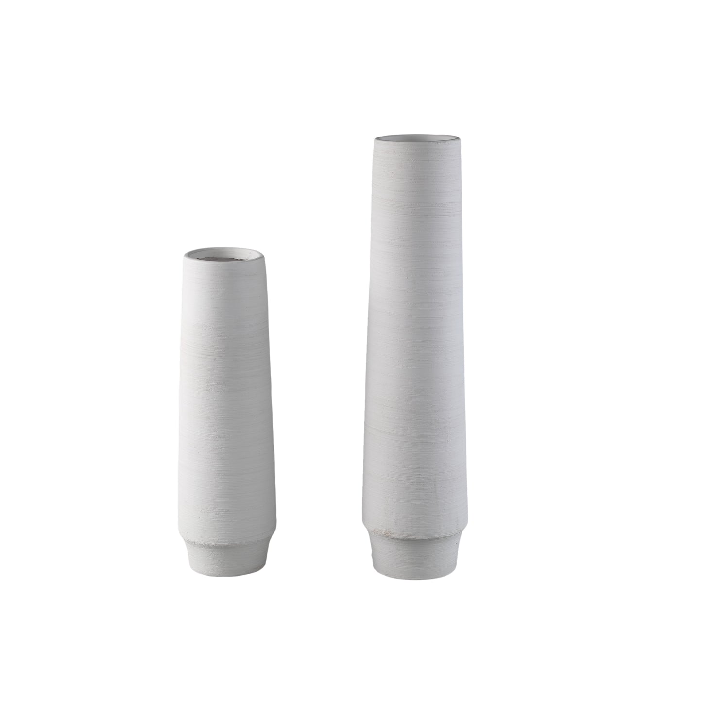 Zonna Witte Mat Keramische Hoge Vaas Set van 2 46x14x14 cm