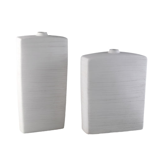 Janettee Witte Rechthoekige Keramische Fles L 60x30x12.5 cm