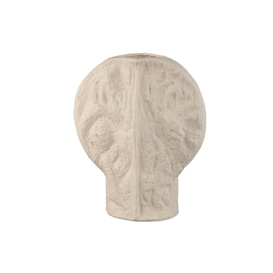 Linos Taupe Matt Ceramic Structure Round Vase L