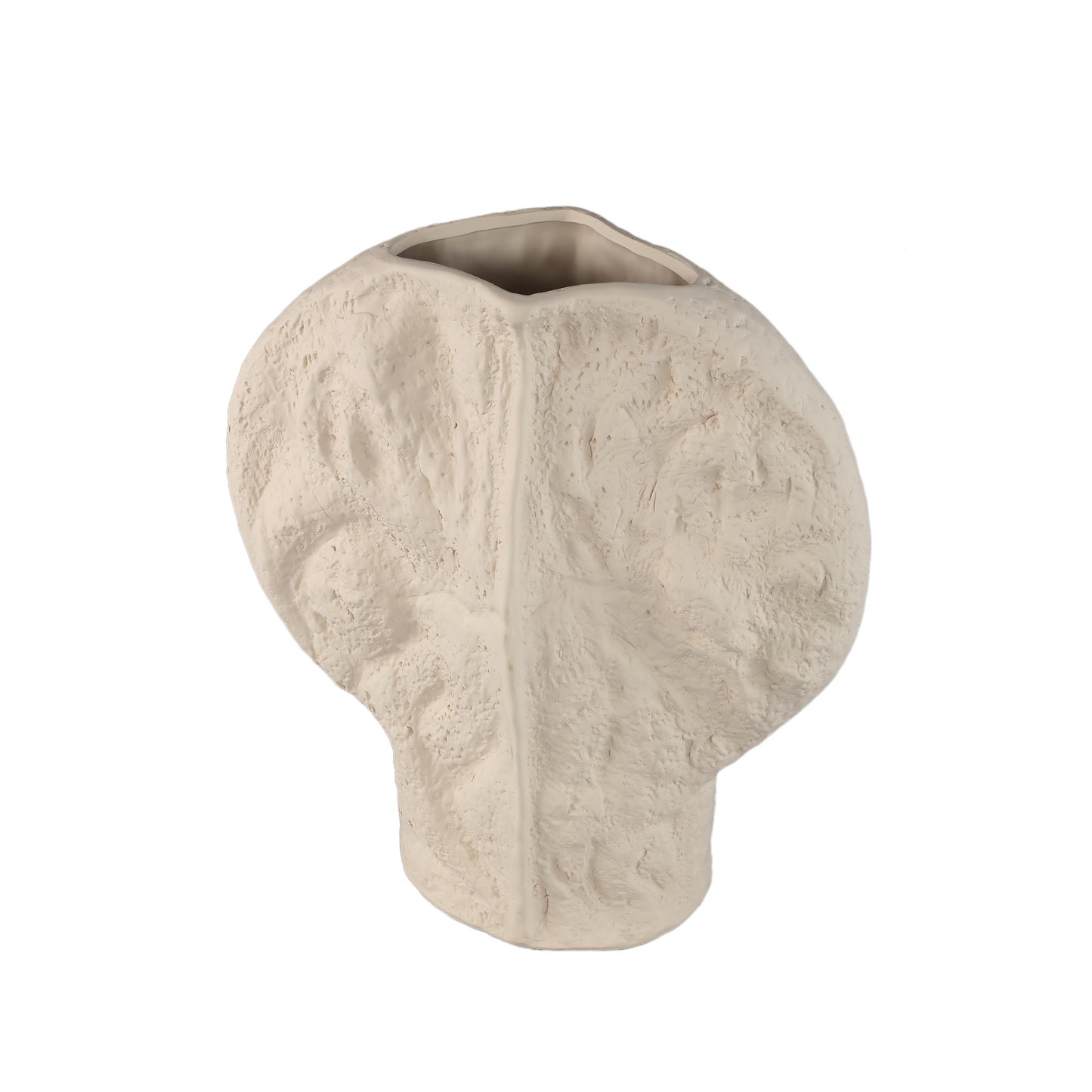 Linos Taupe Matt Ceramic Structure Round Vase L