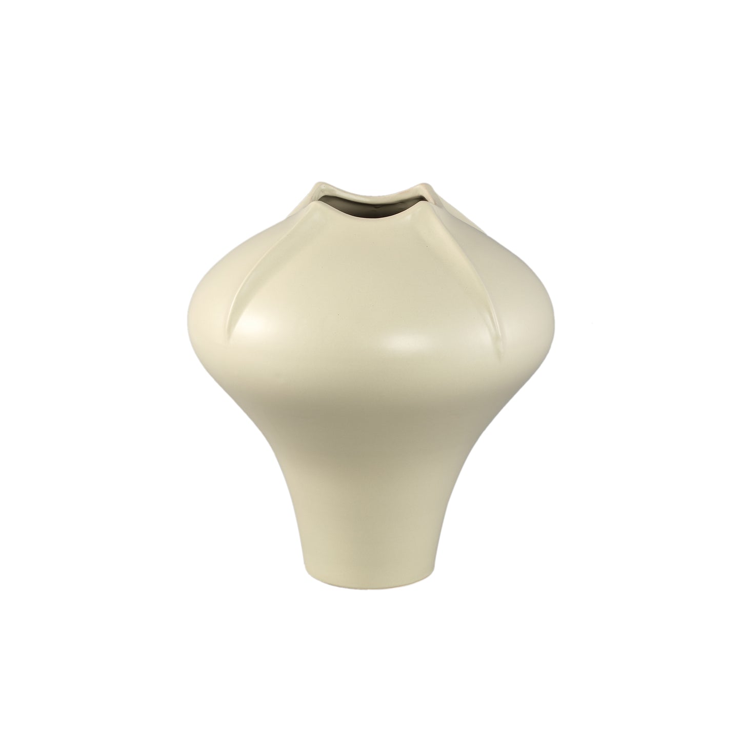 Ginos Cream Matt Ceramic Organic Bulb Vase L