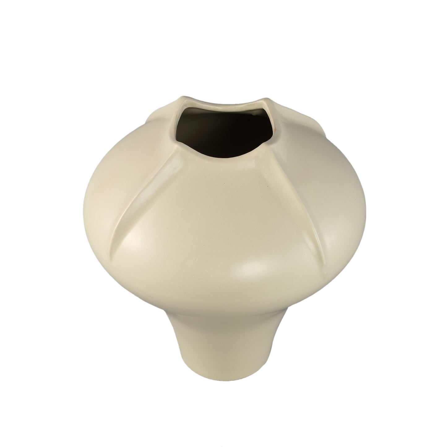 Ginos Cream Matt Ceramic Organic Bulb Vase L
