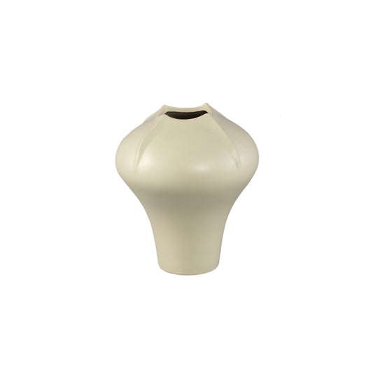 Ginos Cream Matt Ceramic Organic Bulb Vase S