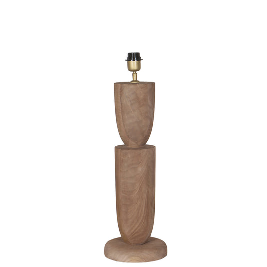 Lorinne Natural Mango Wood Table Lamp Double