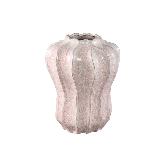 Hamish Roze Keramische Vaas Golvend Rond L 40x31x31 cm