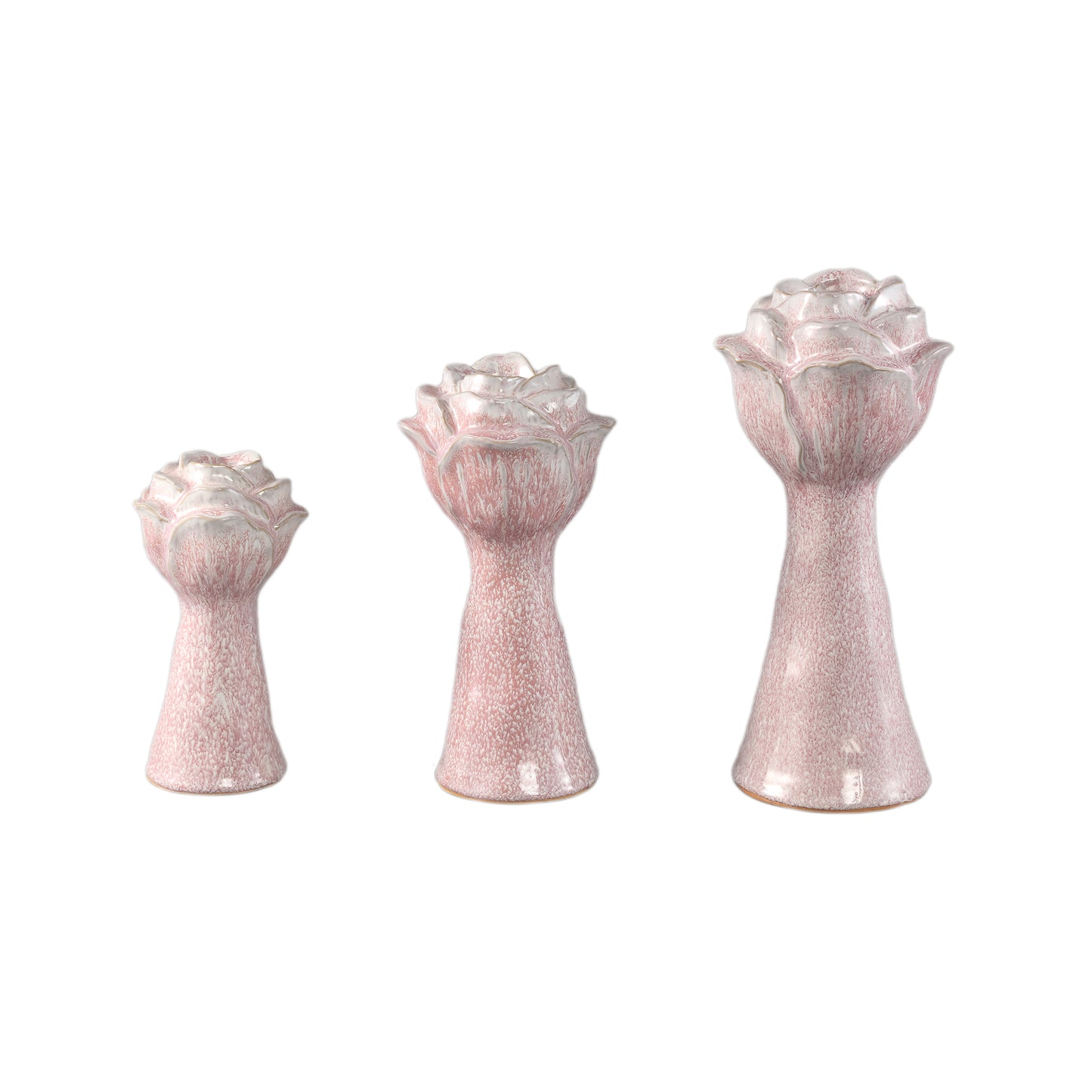 Minerva Light Pink Ceramic Flower Shaped Vase L