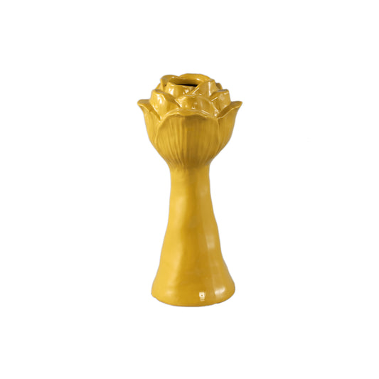 Minerva Yellow Ceramic Flower Shaped Vase L