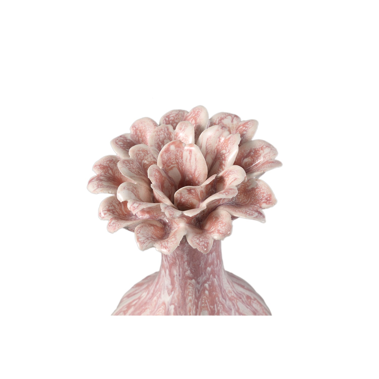 Dolores Lichtroze Keramische Bloemvormige Vaas Set van 4 Stuks 17x10.5x10.5 cm