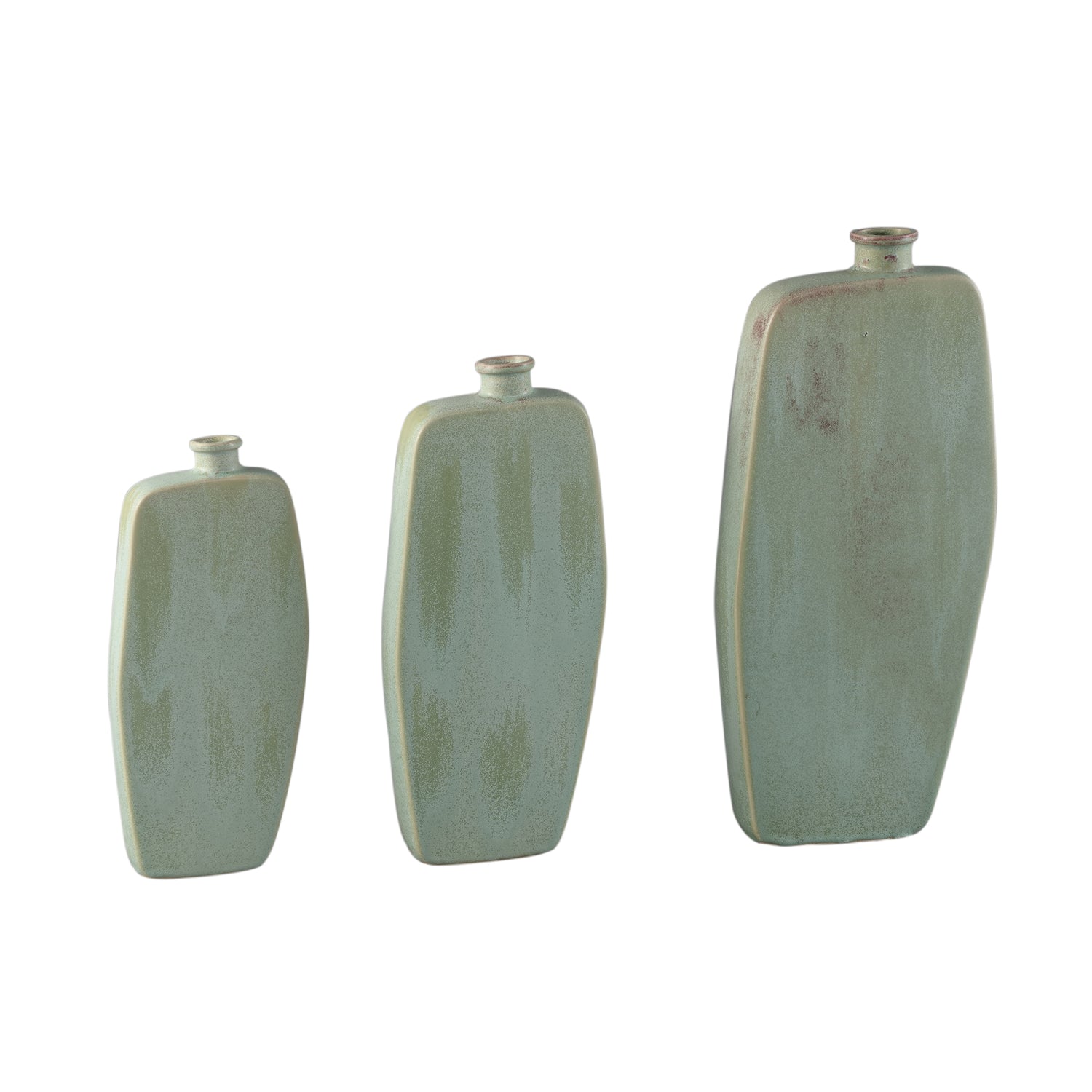 Amalie Groen Ronde Keramische Fles Set van 2 Stuks L 42x19.5x5.5 cm