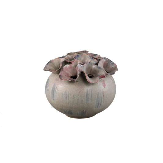 Jullia Lilac Ceramic Vase Flower Shaped Holes M