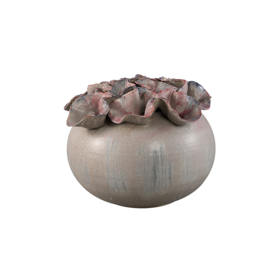 Jullia Lilac Ceramic Vase Flower Shaped Holes L