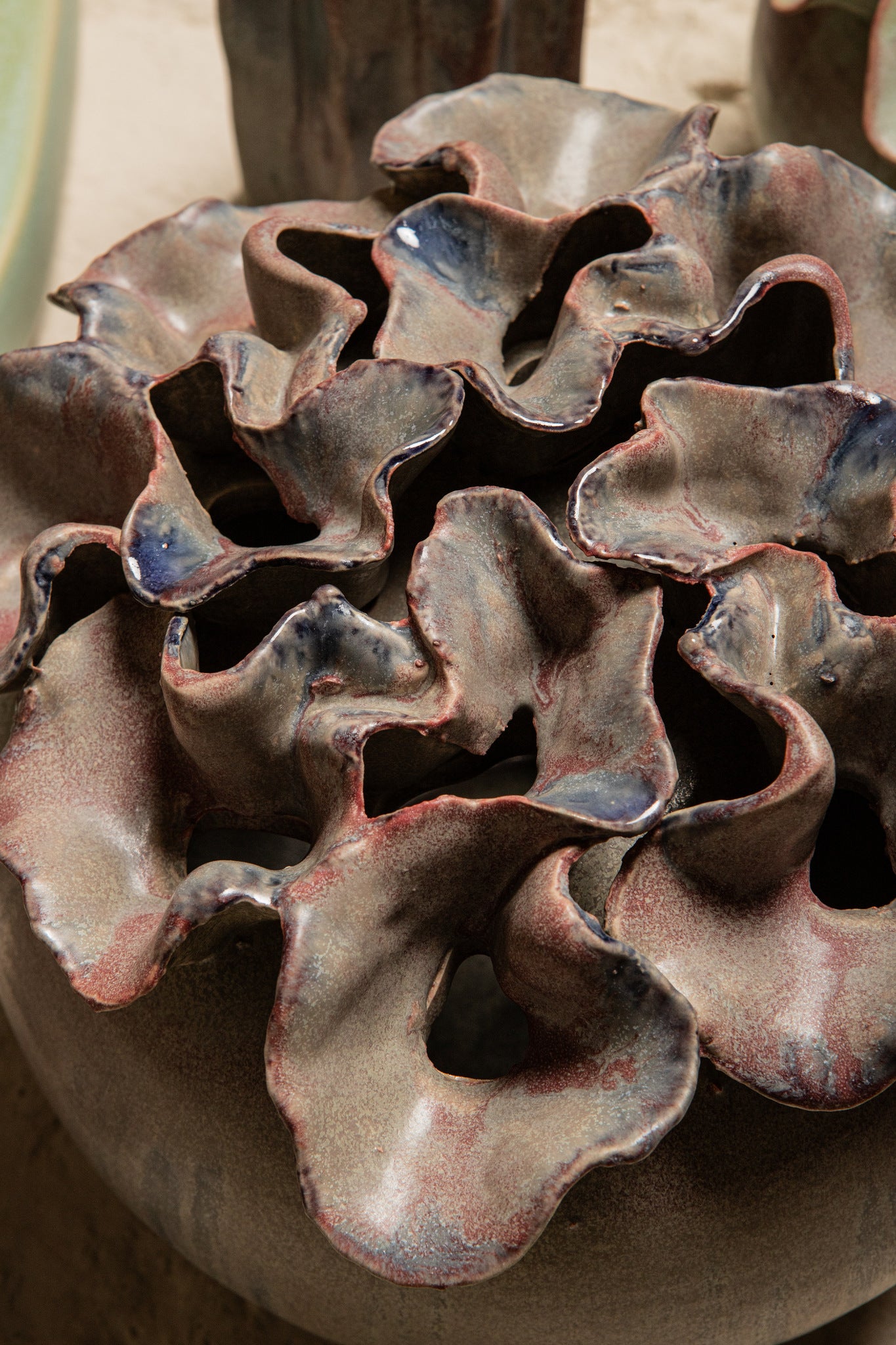 Jullia Lilac Ceramic Vase Flower Shaped Holes L