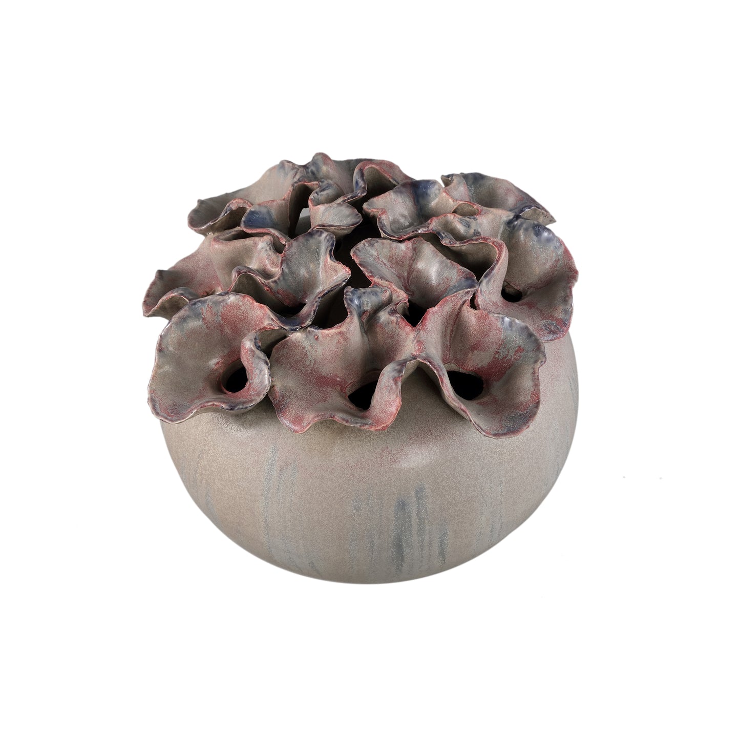 Jullia Lilac Ceramic Vase Flower Shaped Holes L