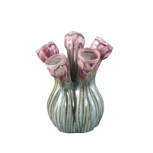 Annmarie Lilac Ceramic Flower Shape Tubes Vase M