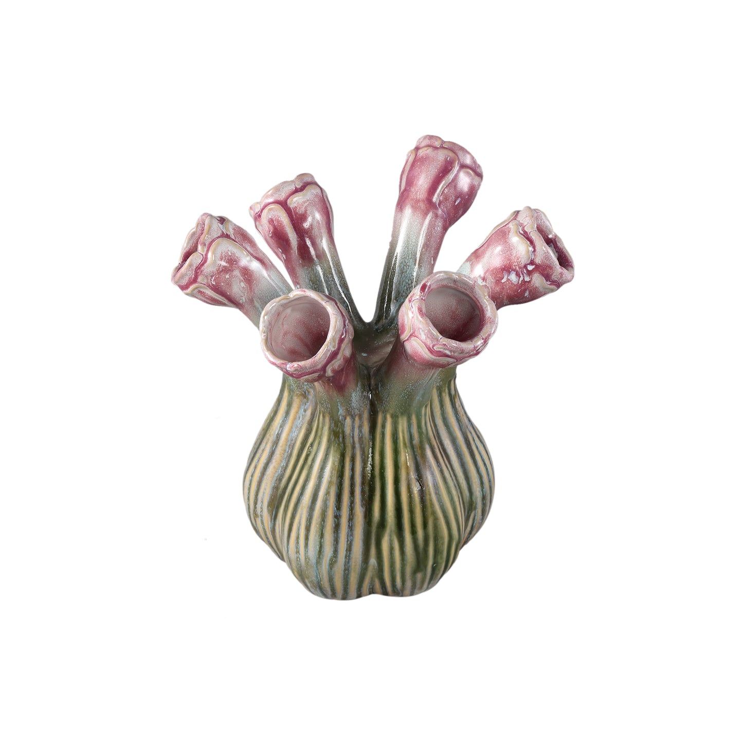 Annmarie Lilac Ceramic Flower Shape Tubes Vase L