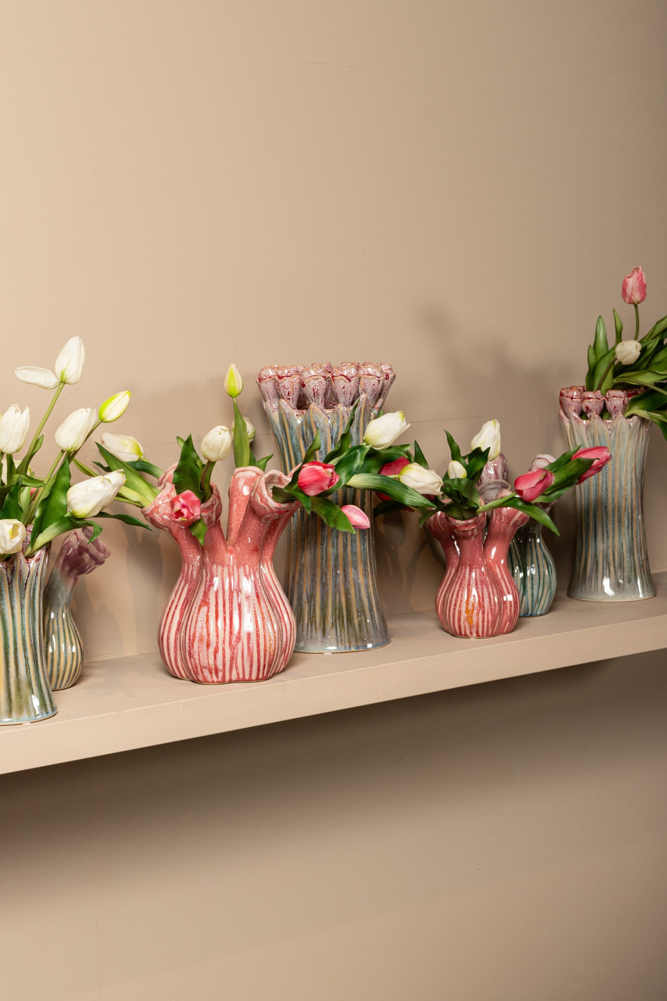 Annmarie Light Pink Ceramic Flower Shape Tubes L