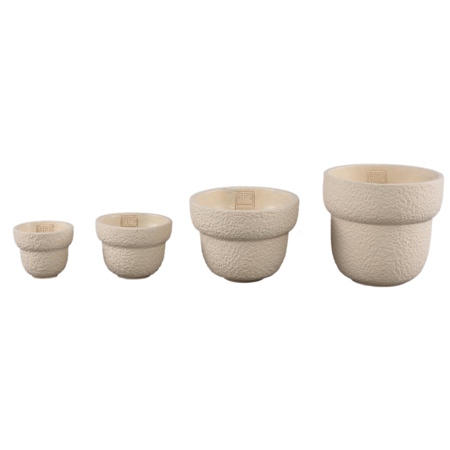 Hillie Cream Ronde Cementen Pot Rough Finish M - Set van 12 Stuks 13x17x17 cm
