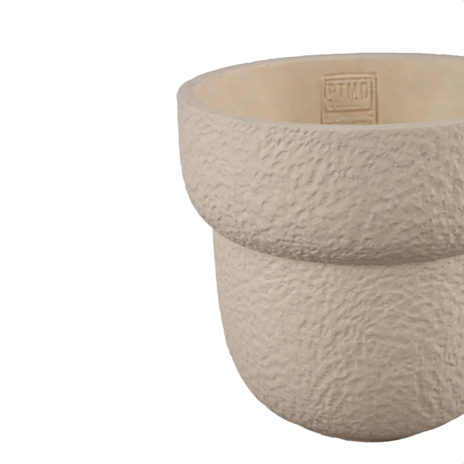Hillie Crème Ronde Cementpot Ruwe Afwerking L - Set van 8 Stuks 17x18x18 cm