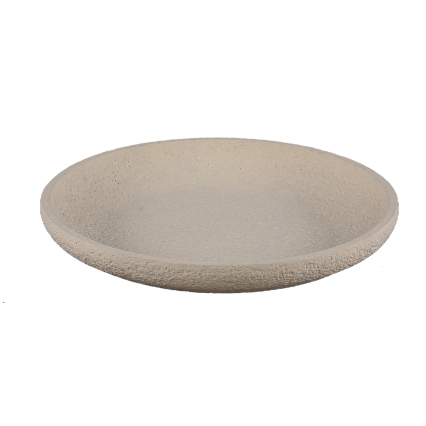 Hillie Cream Round Cement Bowl Rough Finish L