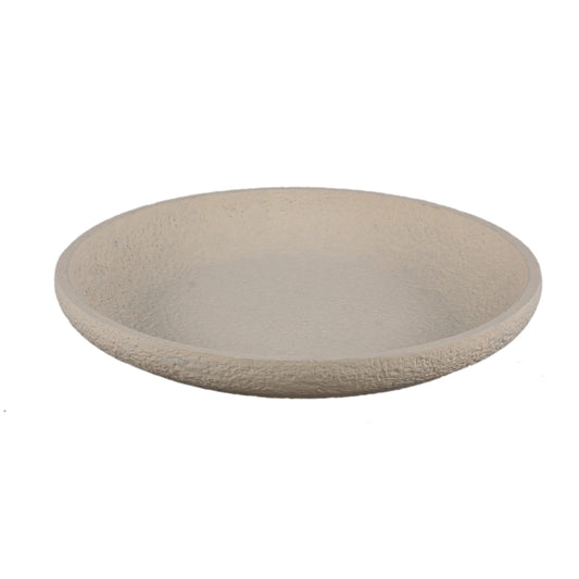Hillie Cream Round Cement Bowl Rough Finish L