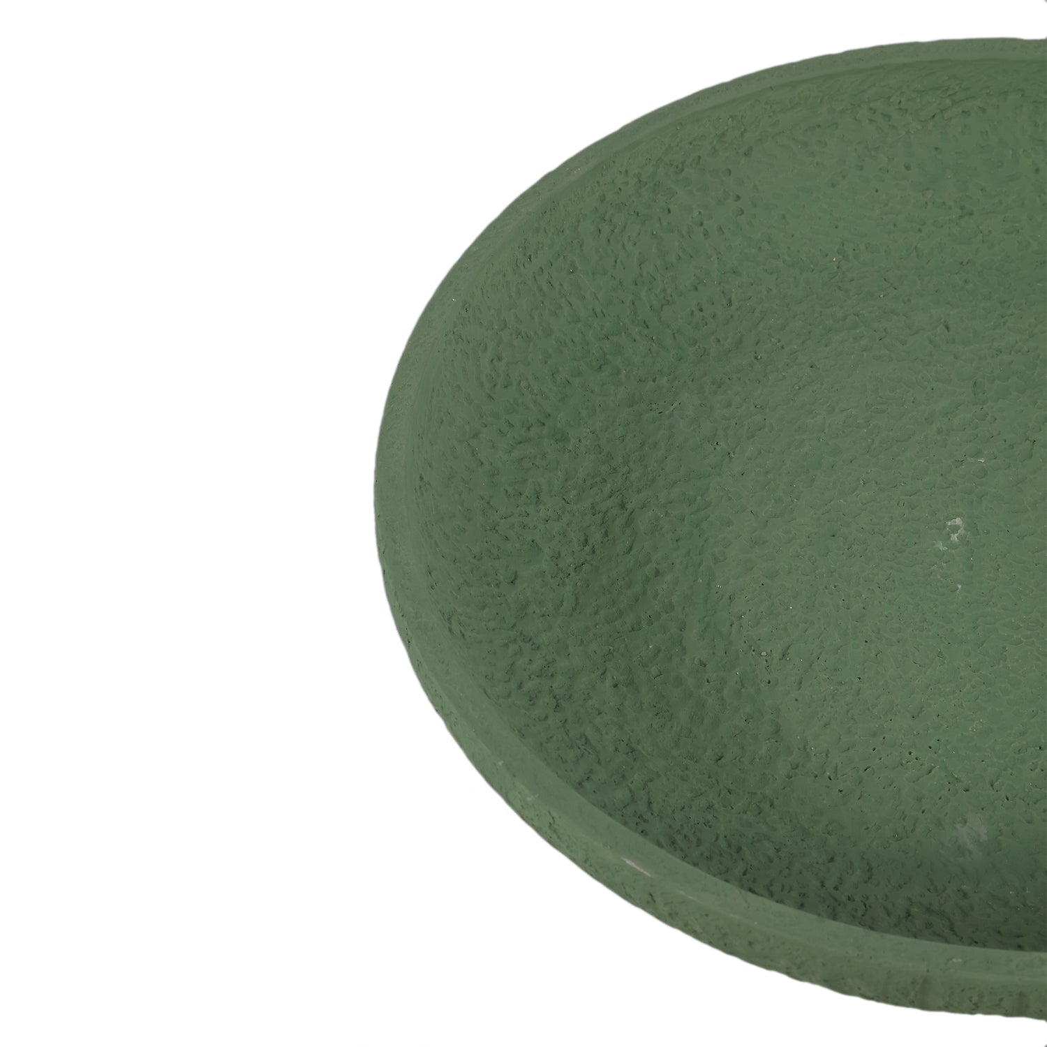 Hillie Groen Ronde Cementschaal Ruwe Afwerking L - Set van 2 6x40x40 cm
