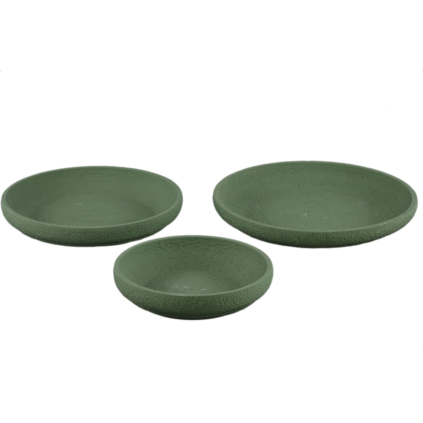 Hillie Green Round Cement Bowl Rough Finish L