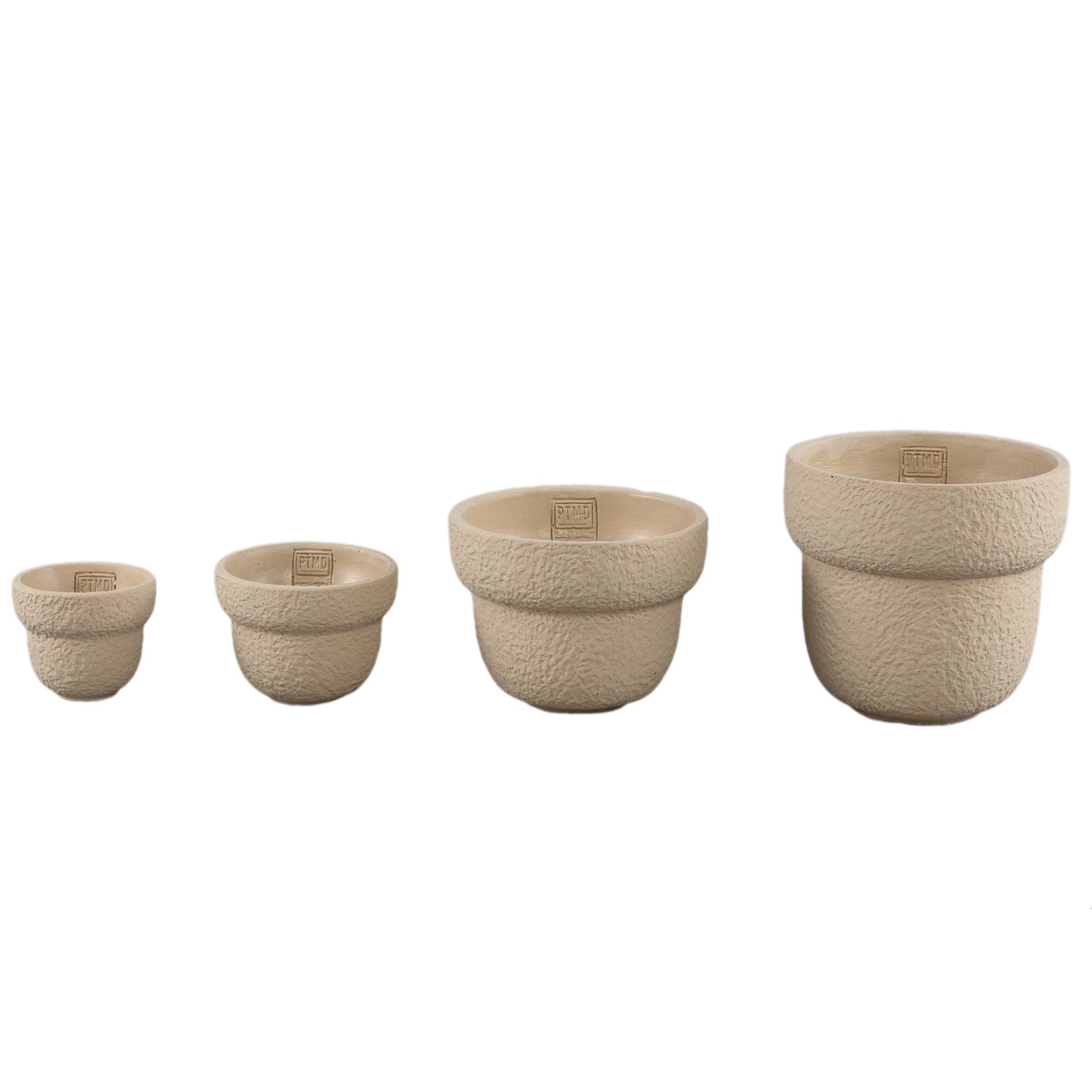 Hillie Zand Ronde Cementpot Ruwe Afwerking S - Set van 12 9x12x12 cm