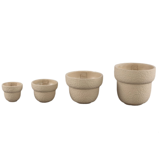 Hillie Zand Ronde Cementpot Ruwe Afwerking M - Set van 12 13x17x17 cm