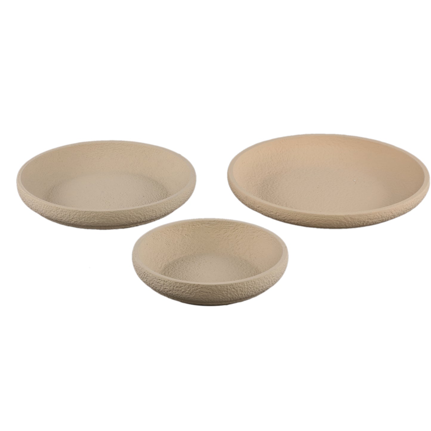 Hillie Zand Ronde Cementschaal Ruwe Afwerking Set van 4 6x40x40 cm