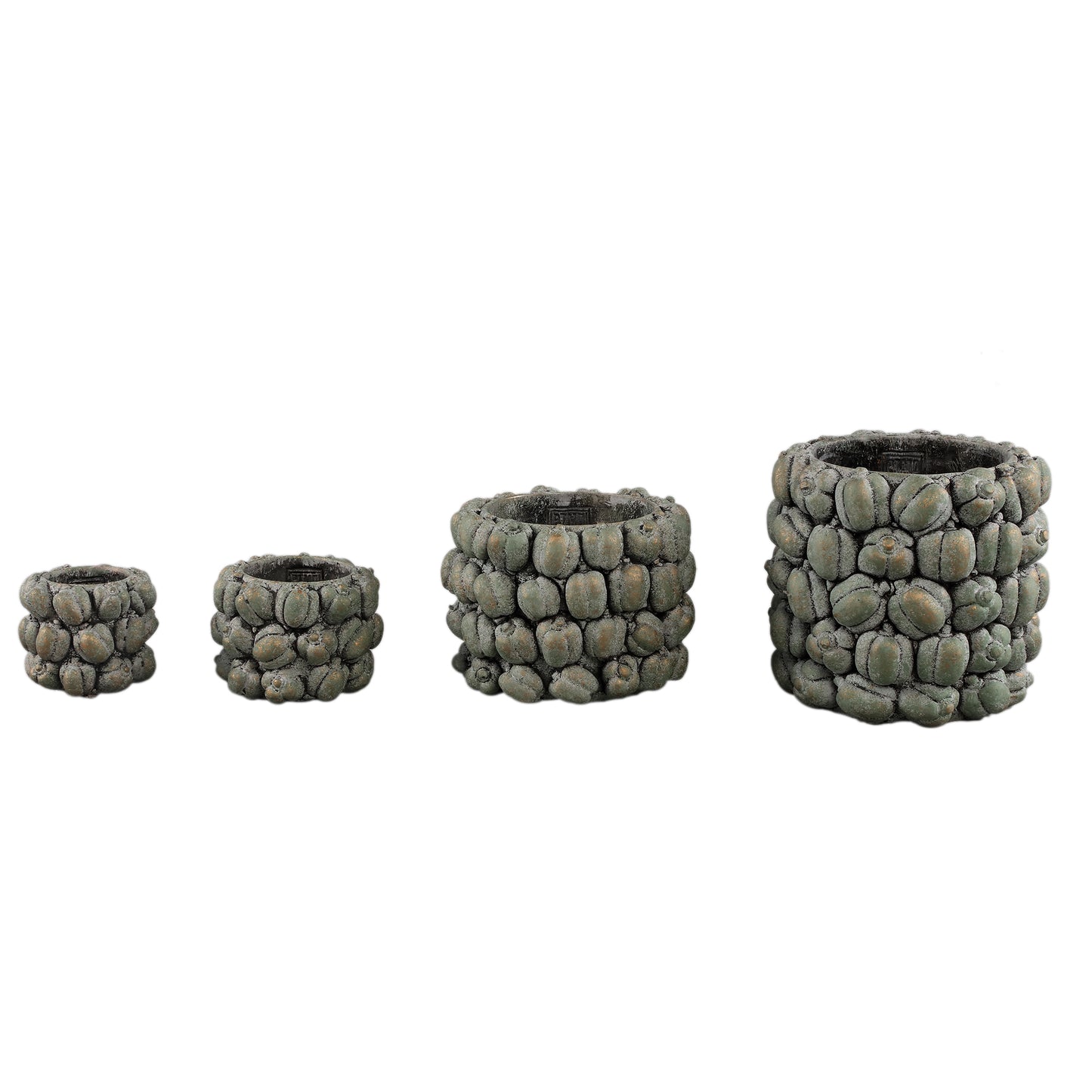 Miera Petronella Ronde Cementpot Set van 4 Stuks 18x19x19 cm