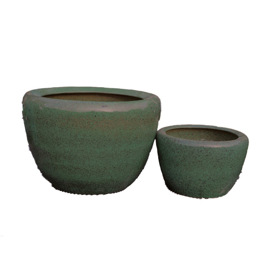 Madaline Green Glazed Round Ceramic Pot SV2