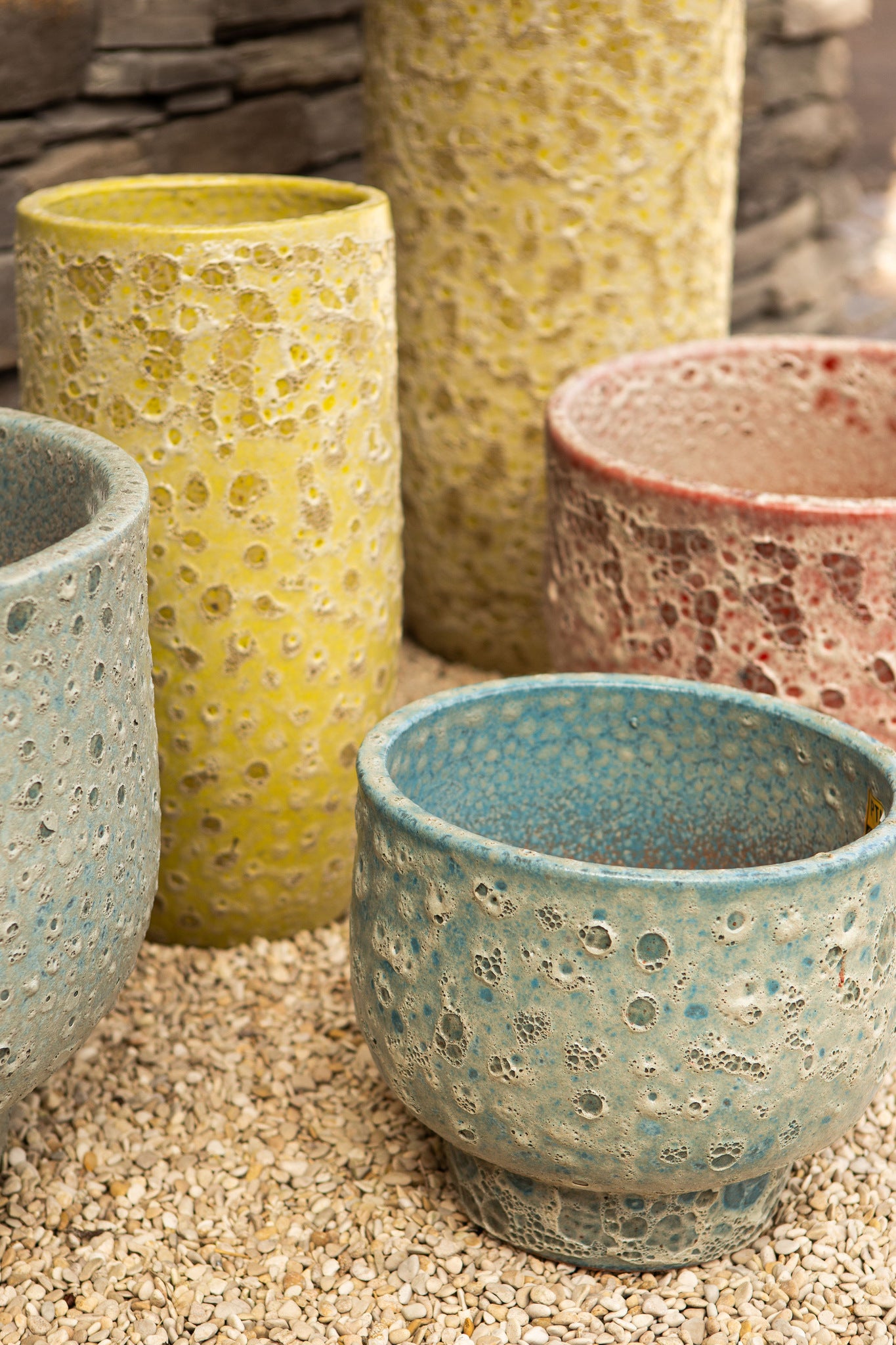 Dezzel Yellow Glazed Round Ceramic Pot High SV2