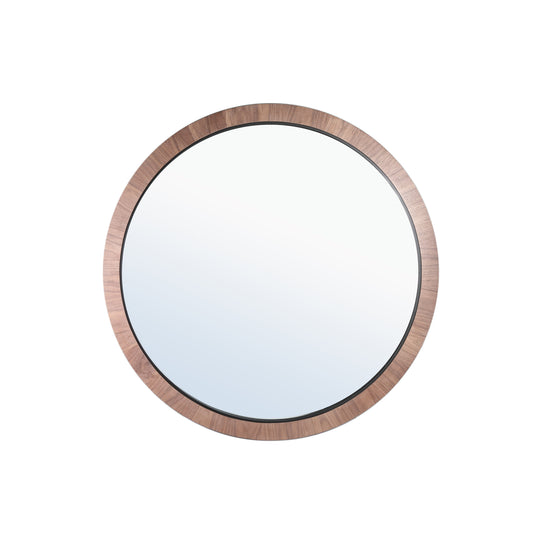 Tiess Natural Round Wooden Veneer Mirror Large