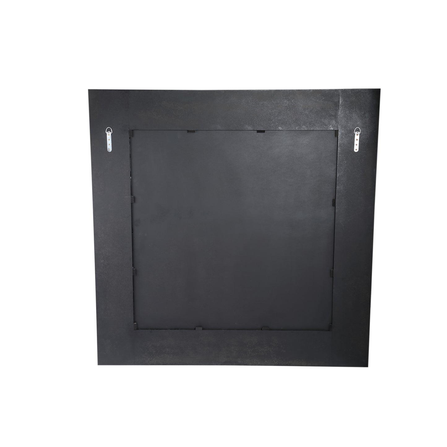 Tiess Black Wooden Veneer Mirror Square Gold Rim