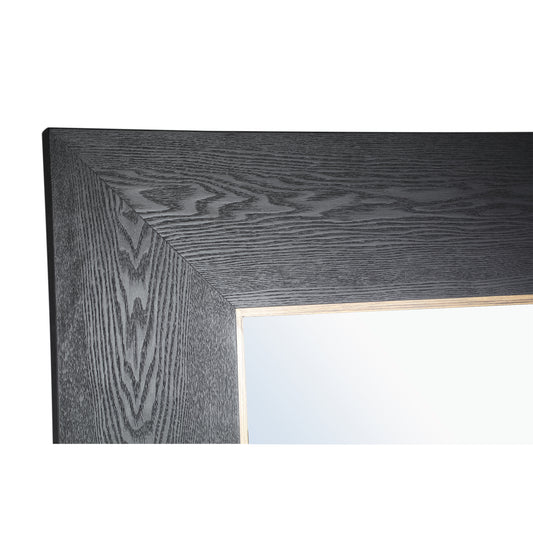 Tiess Black Wooden Veneer Mirror Rect Gold Rim S