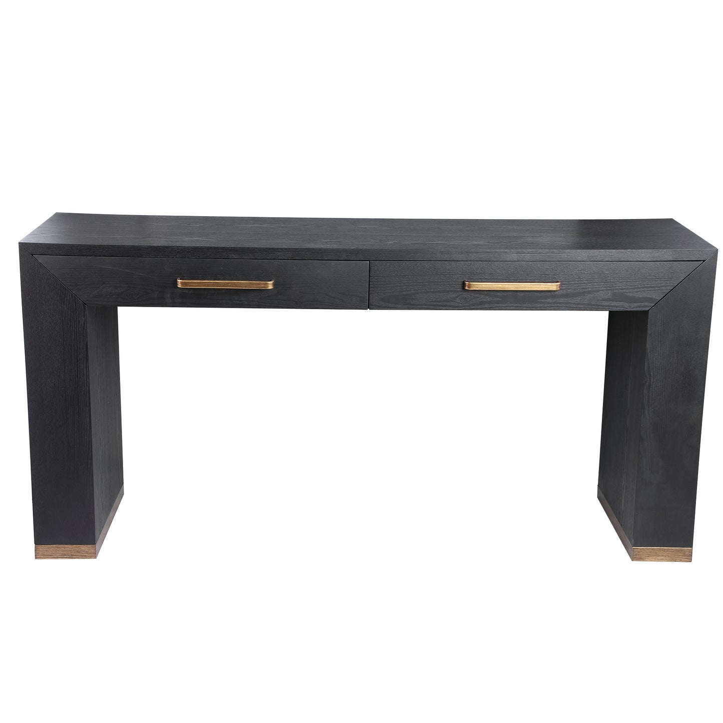 Tiess Black Wooden Veneer Sidetable 2 Drawers