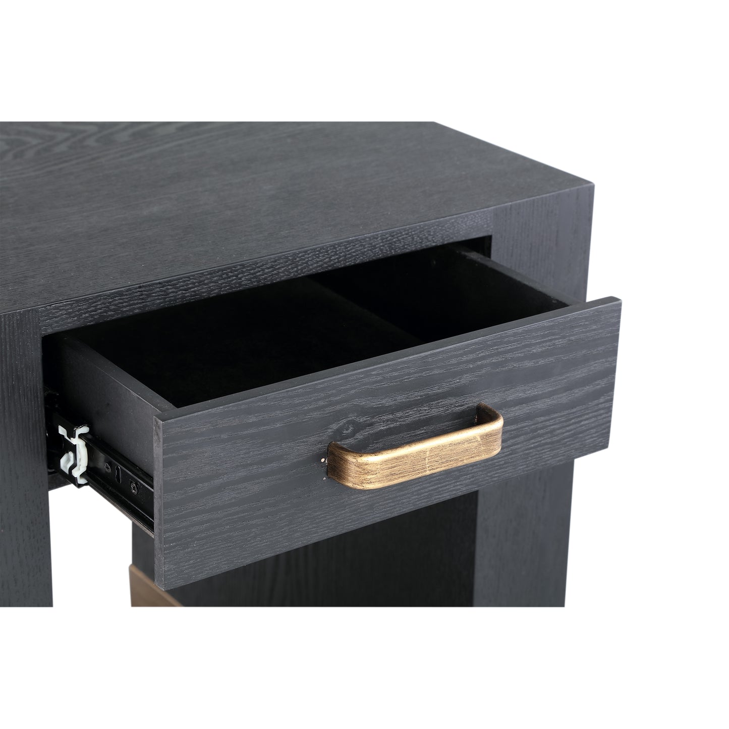 Tiess Black Wooden Veneer Bed Sidetable 1 Drawer