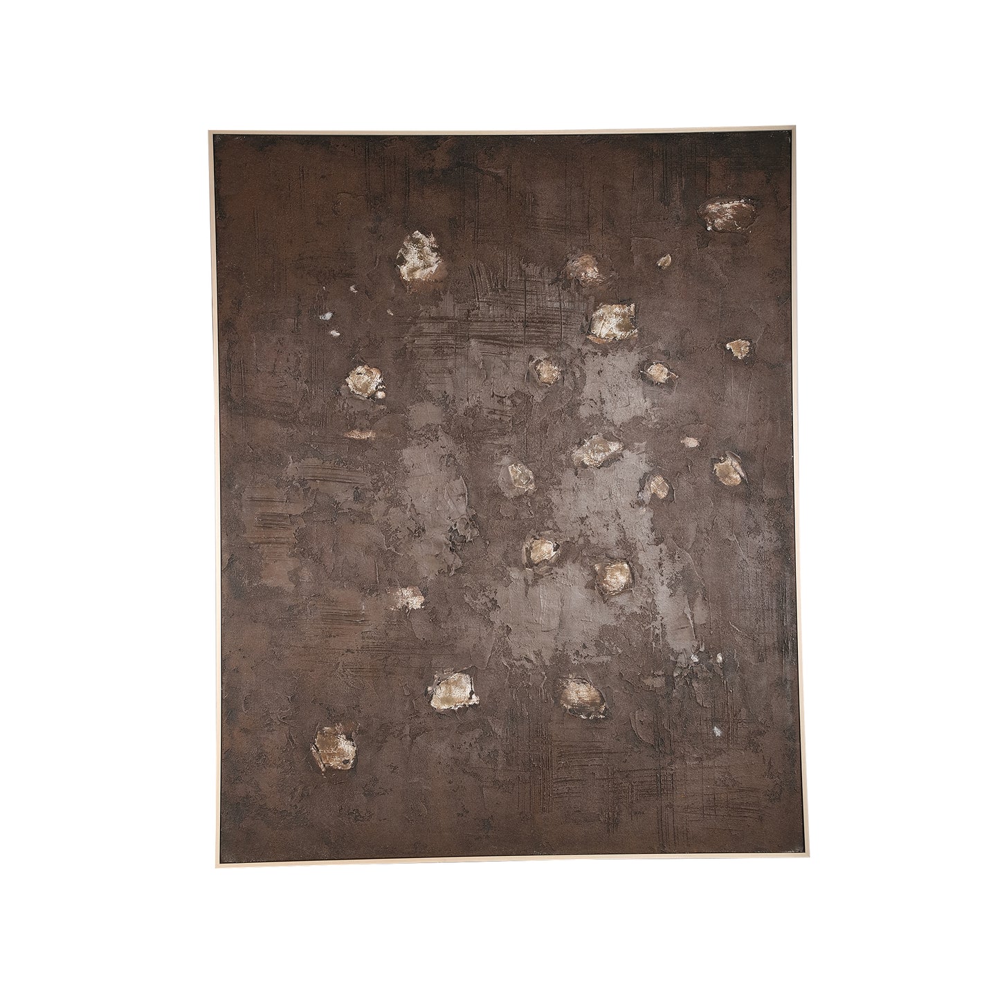 Porty Brown Canvas Painting Cream Pattern Rect