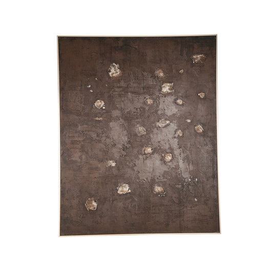 Porty Brown Canvas Painting Cream Pattern Rect