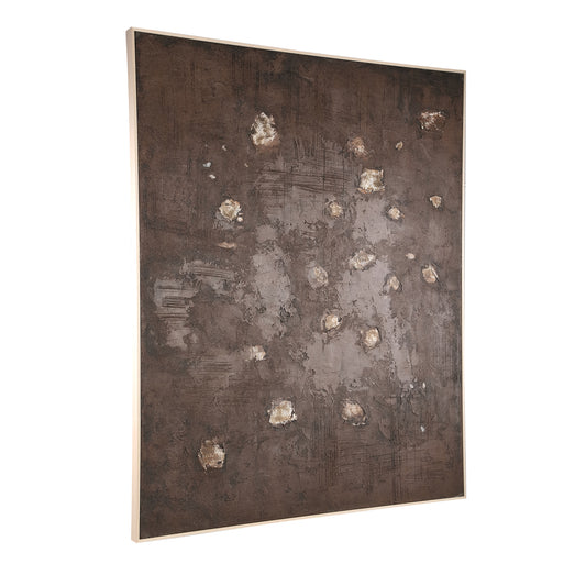 Porty Brown Canvas Painting Cream Pattern Rect