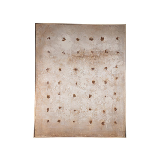 Porty Cream Canvas Painting Brown Pattern Rect