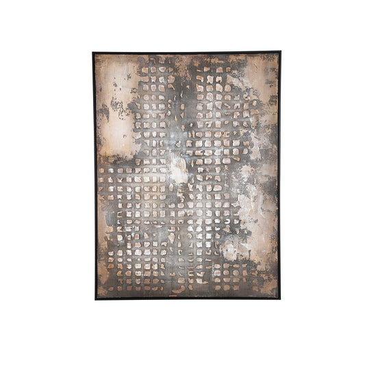 Pathe Brown Canvas Painting Rough Pattern Rect