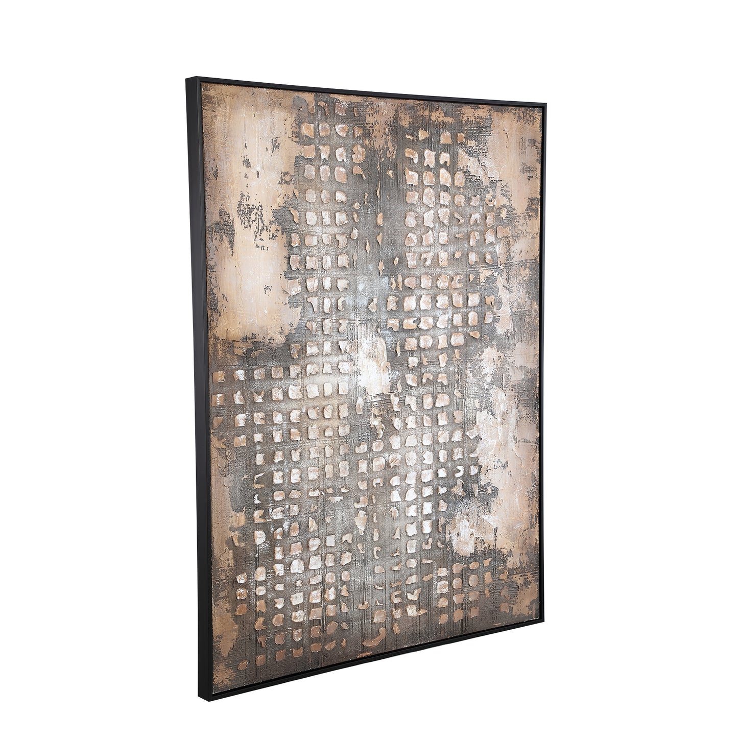 Pathe Brown Canvas Painting Rough Pattern Rect