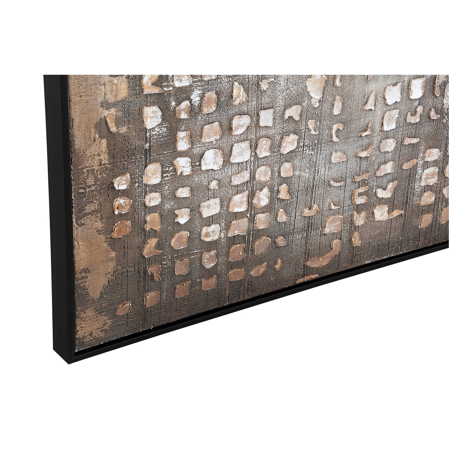 Pathe Brown Canvas Painting Rough Pattern Rect