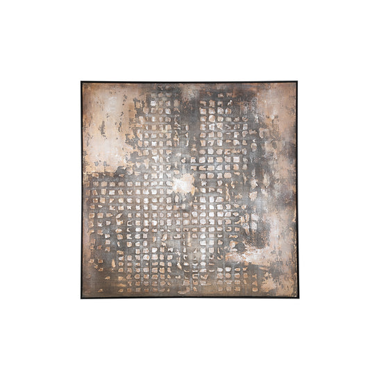Pathe Brown Canvas Painting Rough Pattern Square