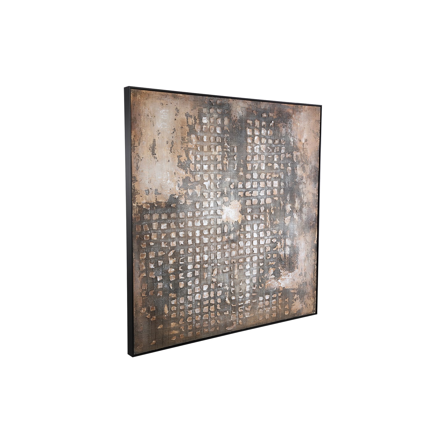 Pathe Brown Canvas Painting Rough Pattern Square