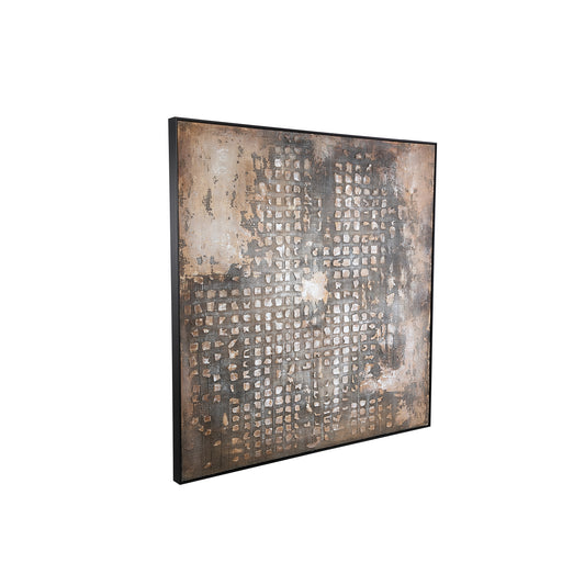 Pathe Brown Canvas Painting Rough Pattern Square