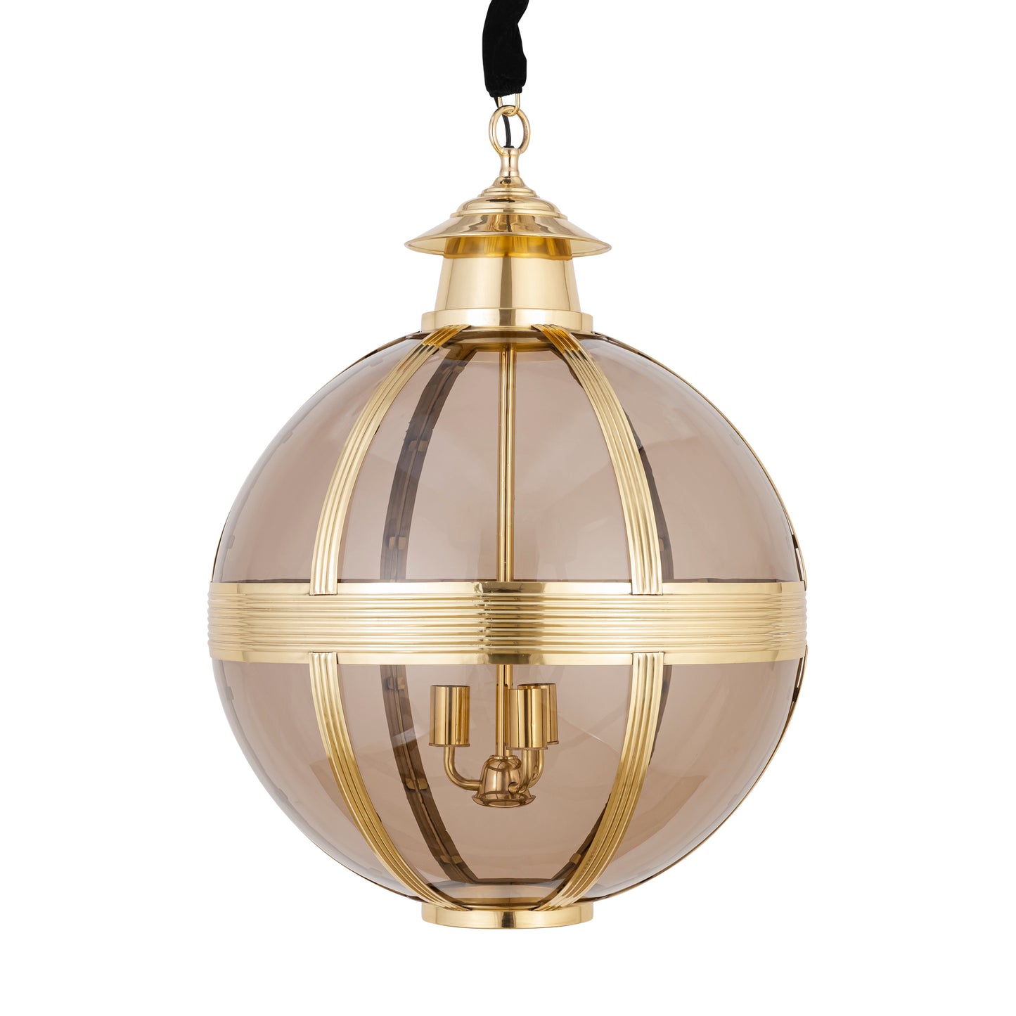 Mikk Brass Antique Luster Glass Hanging Lamp Rnd L