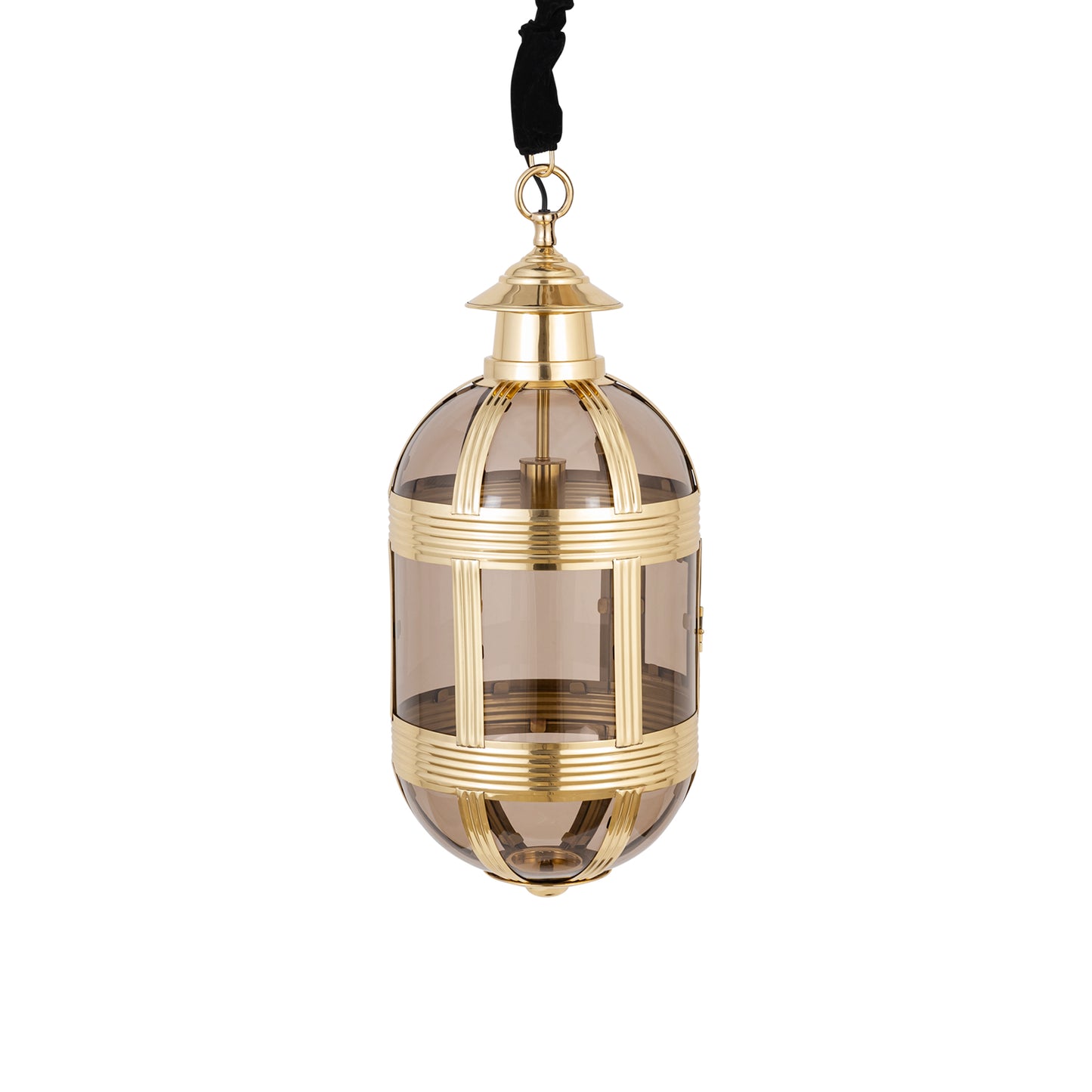 Mikk Brass Antique Lusterglass Hanging Lamp Oval S